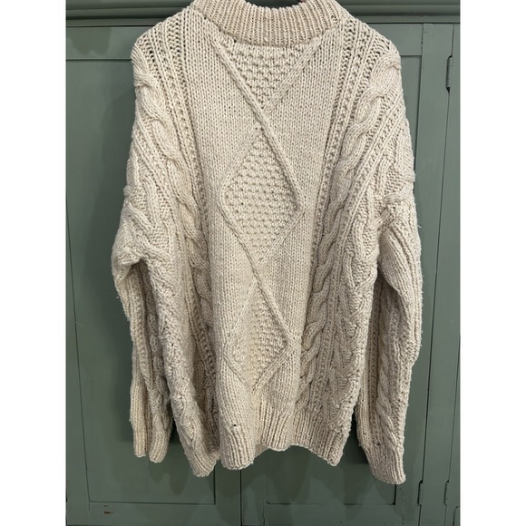 Nature Company 100% Wool Vintage Fisherman Chunky Cable Knit Sweater Size‎ L - Picture 5 of 11